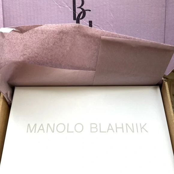 Manolo Blahnik Hangisi Kitten-Heel Satin Slingback Pumps - Picture 6 of 6